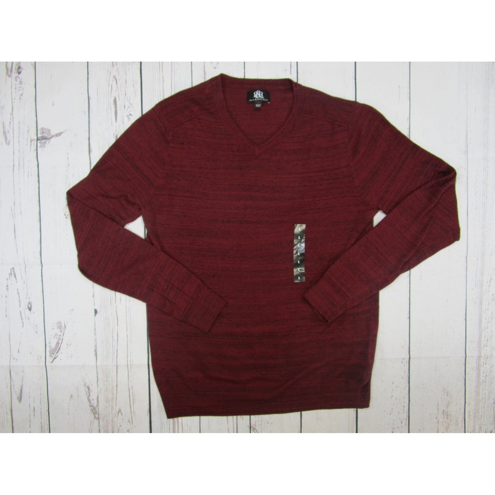 Rock Republic Maroon V neck Long Sleeve Shirt Mens Sz Large Nwot